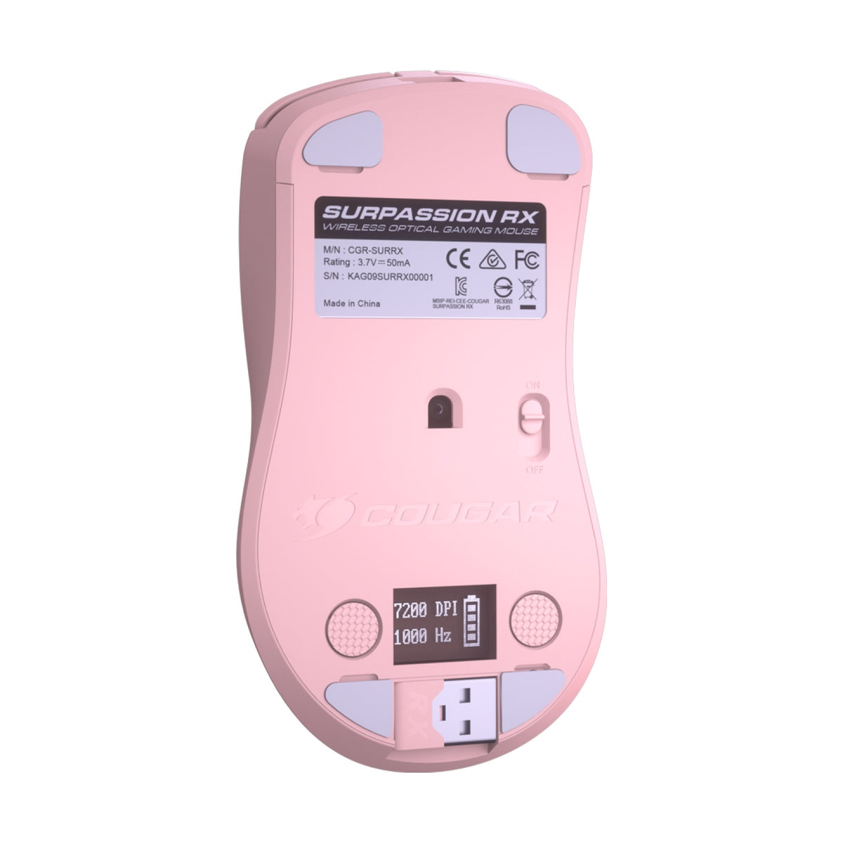 Mouse Gaming Cougar Surpassion Rx 7200 DPI 6 botones Rosa