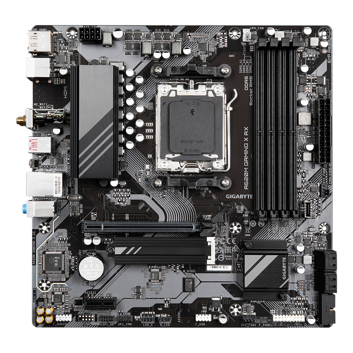 Motherboard Gaming Gigabyte A620M GAMING X AX Socket AM5 Micro-ATX DDR5 Wi-Fi 6E