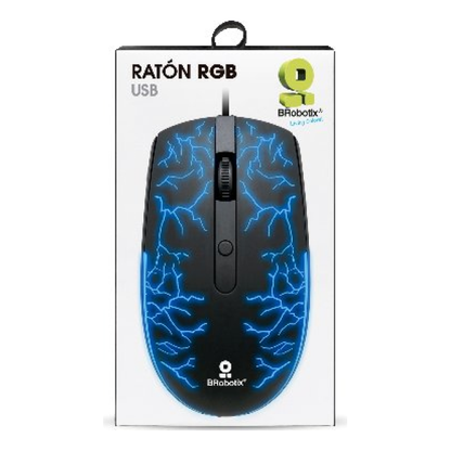 Mouse Gaming BROBOTIX USB Iluminado USB 1600 DPI RGB Negro (263946)