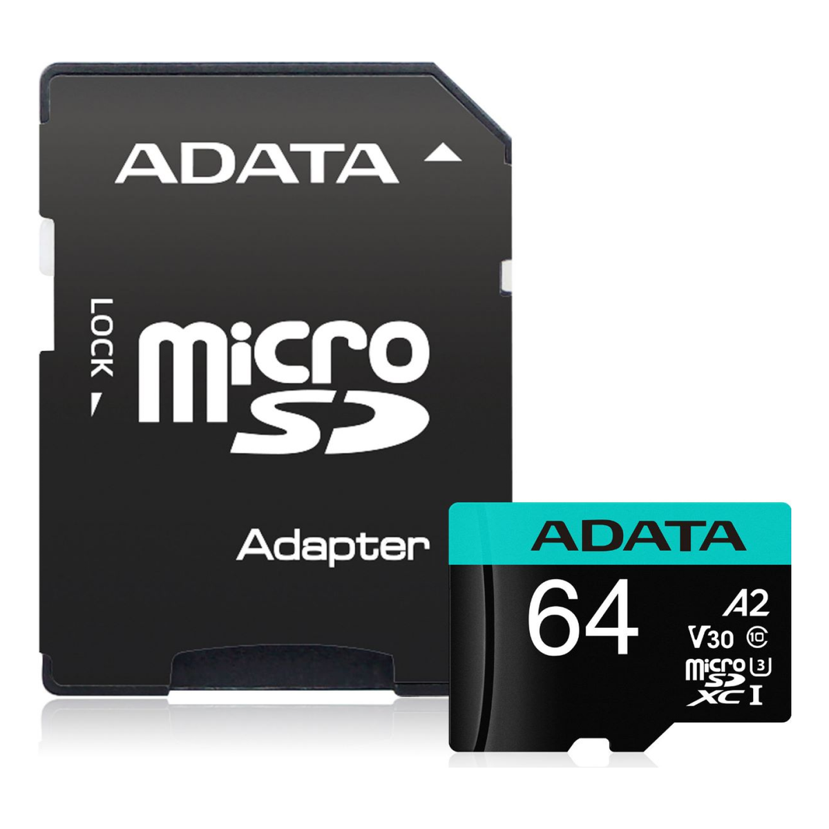 Tarjeta de Memoria microSDXC ADATA Premier 64 GB UHS-I A2 Clase 10 (AUSDX64GUI3V30SA2-RA1)