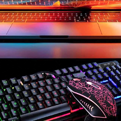 Teclado y Mouse USB RGB Negro BROBOTIX 458977