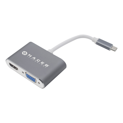 Adaptador Tipo C a HDMI+VGA Naceb Technology NA-0113