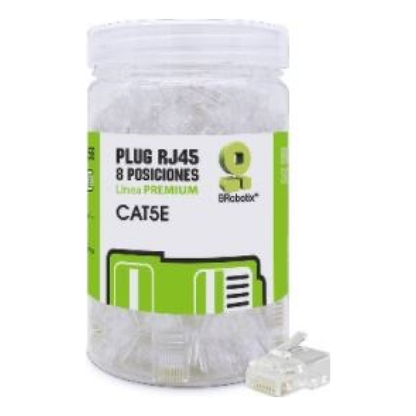 Plugs de Red RJ45, CAT5E, Bote 100 Pzs  BROBOTIX 263786
