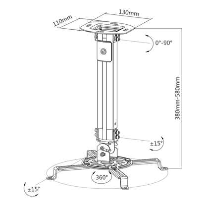 Soporte de Acero para Proyector OVALTECH OVPR-580MM