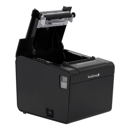 Impresora POS Térmica TECHZONE TZBE102 de 250 mm/s y 203 DPI con USB, Serial, RJ45 y RJ11