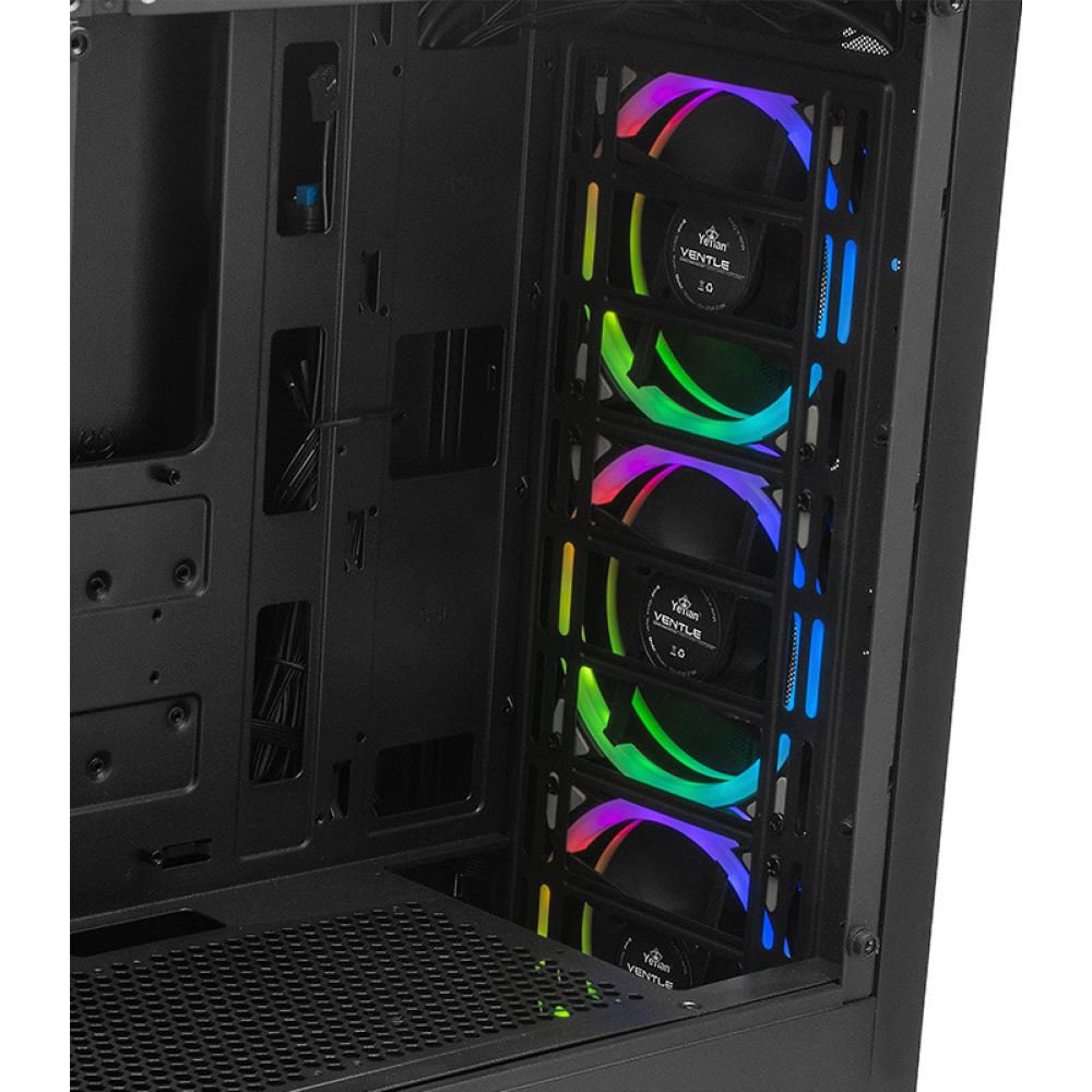Gabinete Gaming Yeyian VENTLE MASTER 3 Ventiladores Negro (YCH-ATAB-01BK)
