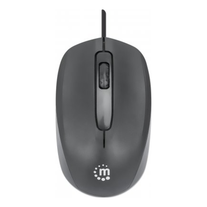 Mouse MANHATTAN 190190 USB óptico 1000 DPI 3 botones ambidiestro Negro
