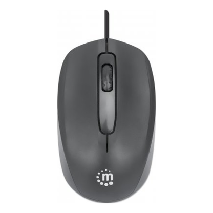Mouse MANHATTAN 190190 USB óptico 1000 DPI 3 botones ambidiestro Negro