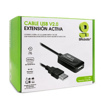 Cable USB V2.0 Extensión Activa BROBOTIX 6000670