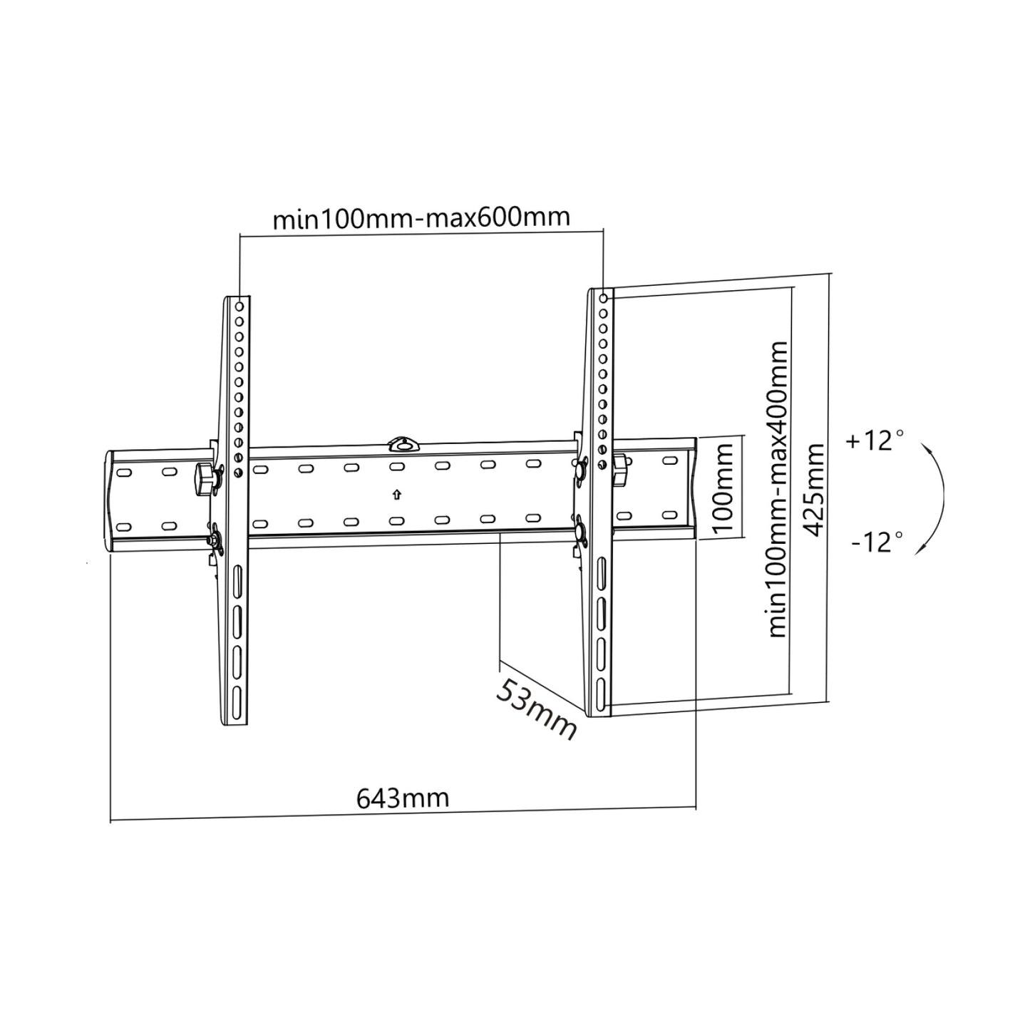 Soporte de Pared FIJO para TV OVALTECH OVTV-F3270P