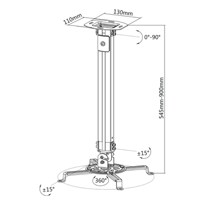 Soporte de Acero para Proyector OVALTECH OVPR-900MM