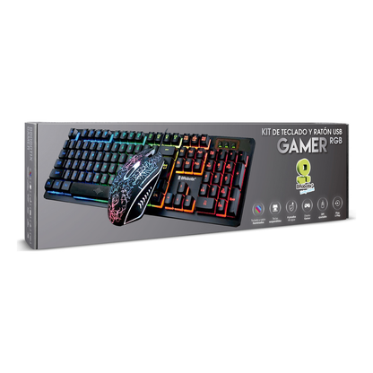 Teclado y Mouse USB RGB Negro BROBOTIX 458977