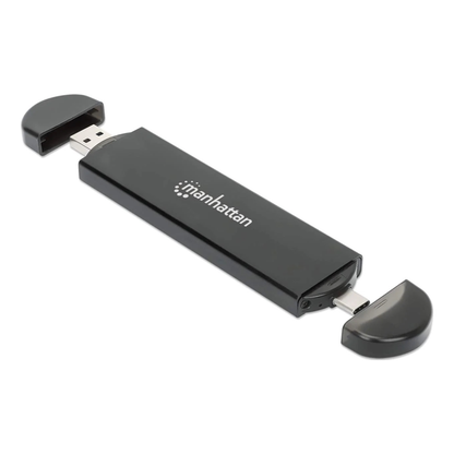 Gabinete para SSD M.2 MANHATTAN 130639 NVMe/SATA a USB-C/USB-A