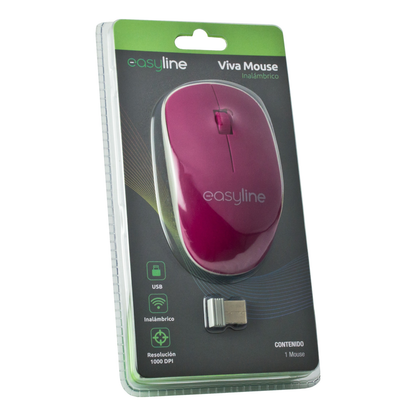 Mouse Easy Line EL-995135 Bluetooth óptico 1000 DPI 2 botones Magenta