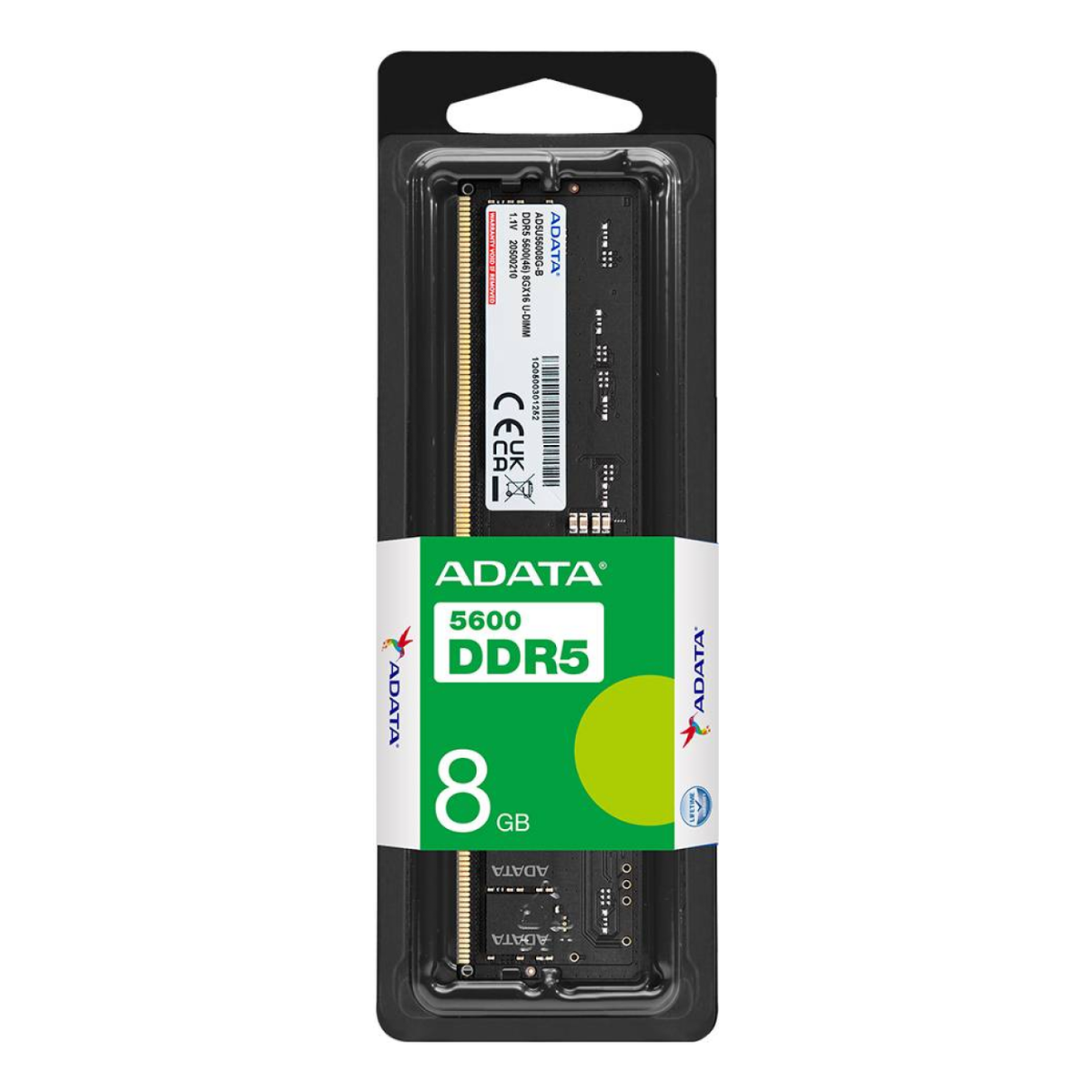 Memoria RAM para PC ADATA 8 GB DDR5 5600 MHz UDIMM (AD5U56008G-S)