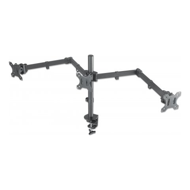 Soporte para monitor MANHATTAN movimiento articulado, 3 pantallas planas de 10