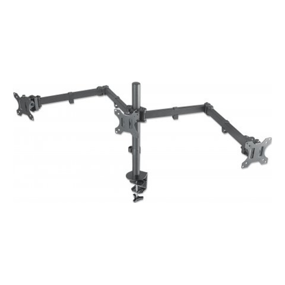 Soporte para monitor MANHATTAN movimiento articulado, 3 pantallas planas de 10