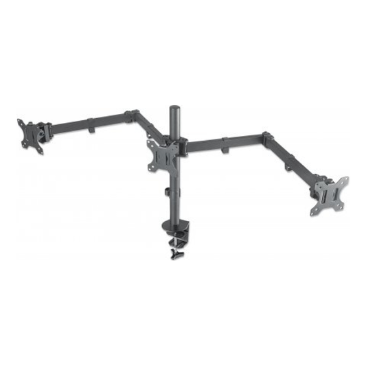 Soporte para monitor MANHATTAN movimiento articulado, 3 pantallas planas de 10