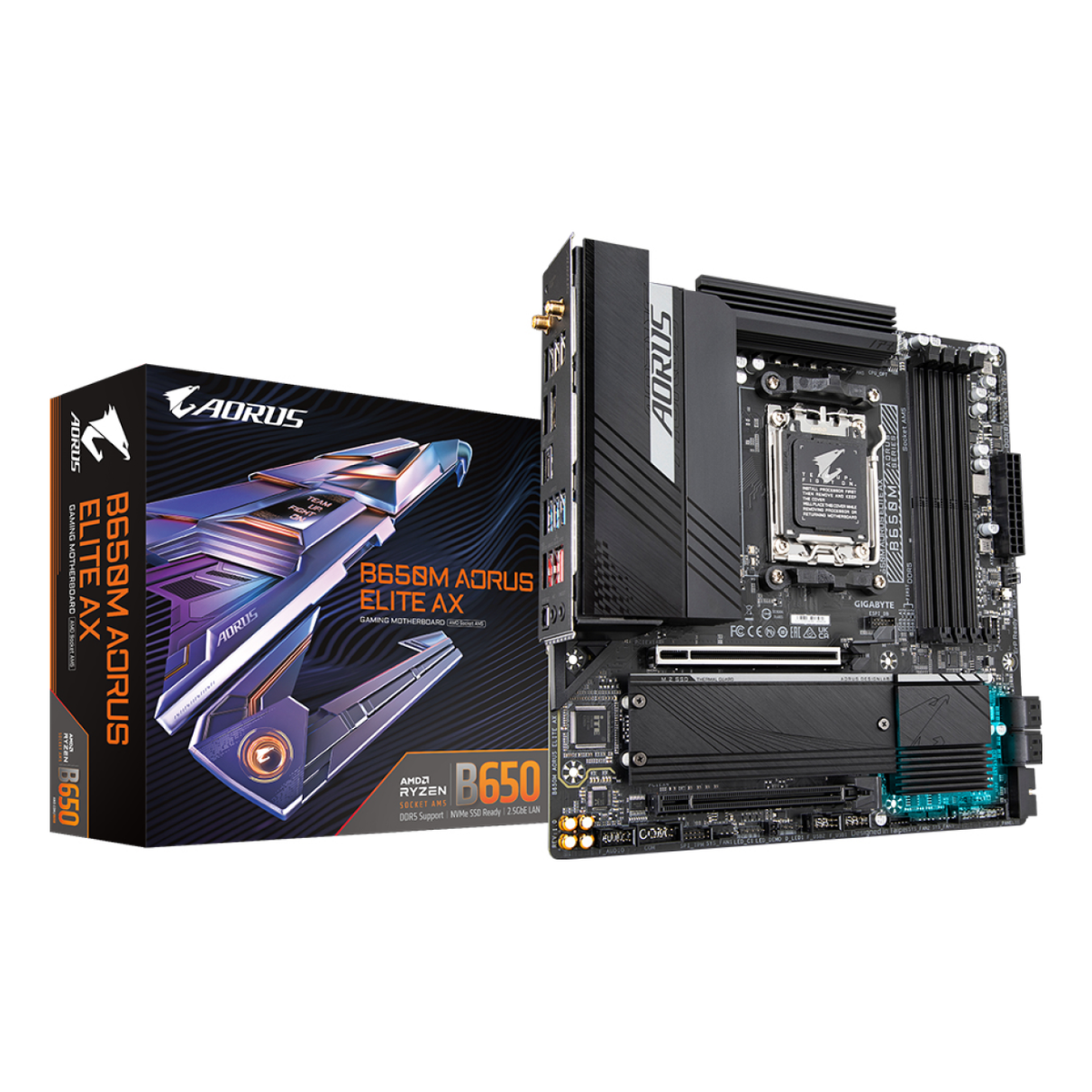 Motherboard Gaming Gigabyte B650M AORUS ELITE AX Socket AM5 Micro-ATX DDR5 Wi-Fi 6E
