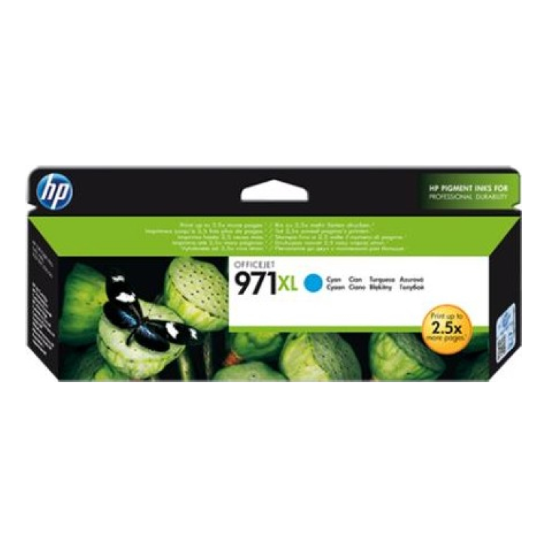 Cartucho de Tinta HP Original 971XL Cian – Para OfficeJet Pro X451dn, OfficeJet Pro X451dw, OfficeJet Pro X476dn (CN626A)