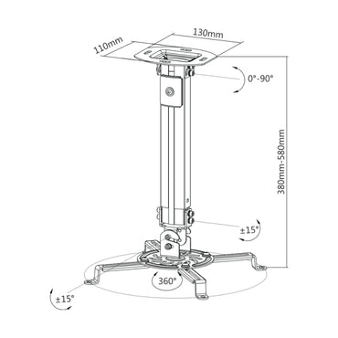 Soporte de Acero para Proyector OVALTECH OVPR-580MM