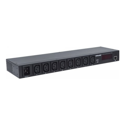Barra Multicontactos INTELLINET 8 salidas para montaje en rack de 19"
