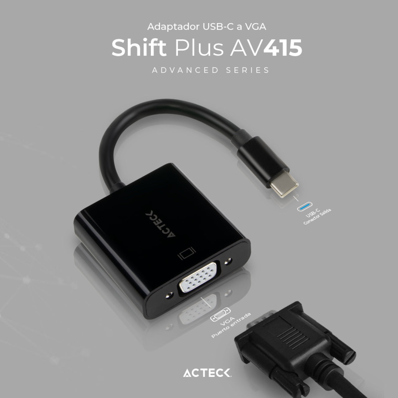Adaptador USB-C a VGA ACTECK AV415