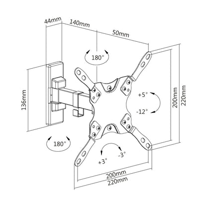 Soporte de Pared Movil para TV OVALTECH de 13