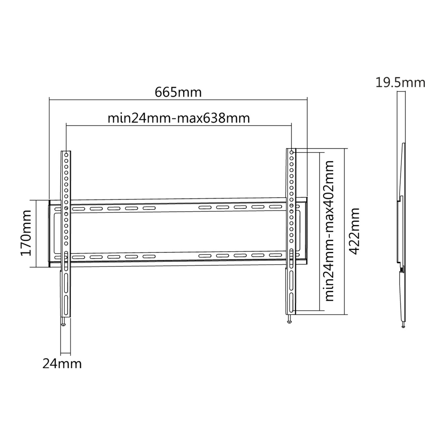 Soporte de Pared FIJO para TV  OVALTECH OVTV-F3270