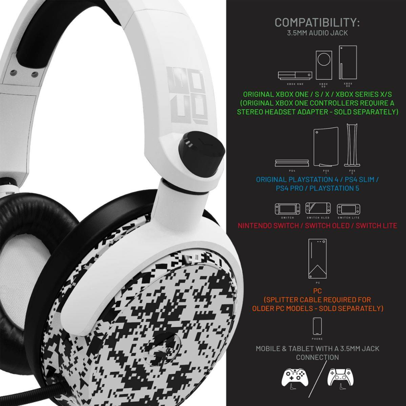 Auriculares 4Gamers C6-100CAMO-WHT-4G