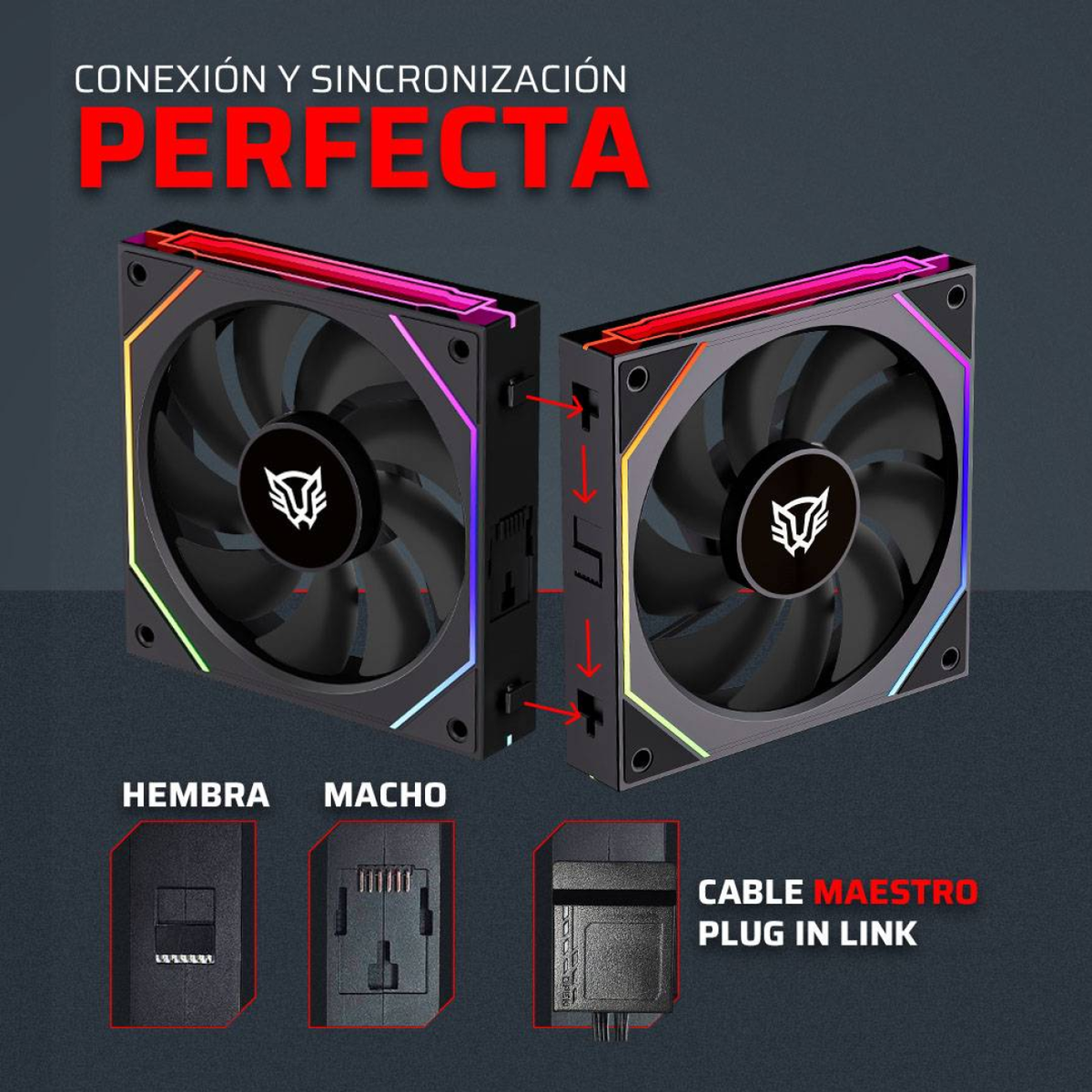 Kit de 3 Ventiladores Balam Rush Eolox Link EXL95 de 120 mm (BR-942089)