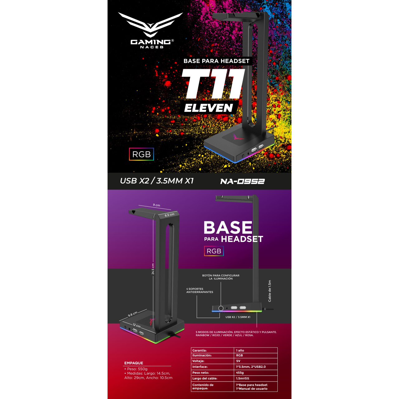 Base para Headset  Naceb Technology NA-0952