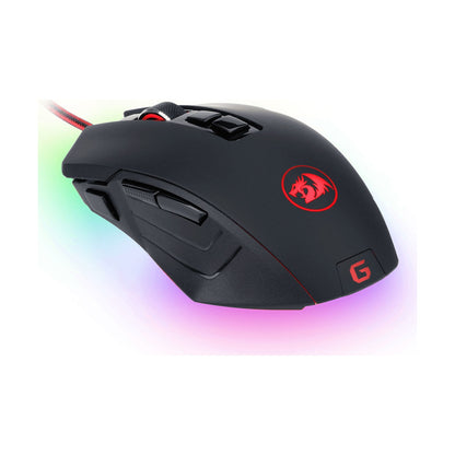 Mouse Gaming Redragon Dagger 2 USB óptico 10000 DPI 8 botones RGB Aluminio, Negro (M715RGB-1)