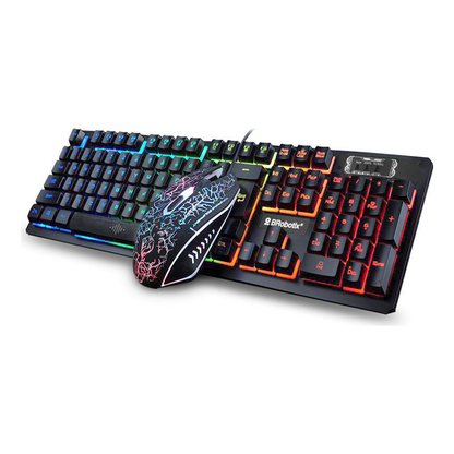 Teclado y Mouse USB RGB Negro BROBOTIX 458977