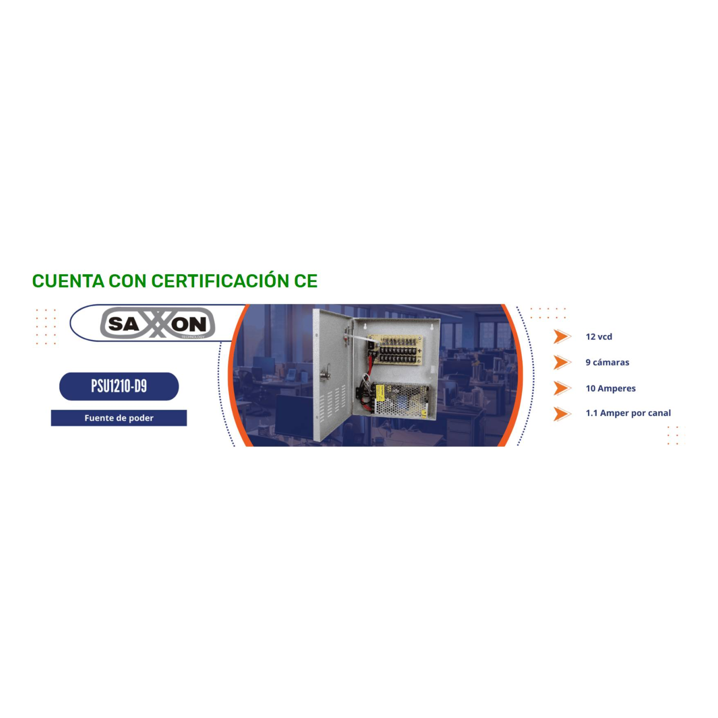Fuente de poder SAXXON PSU1210-D9