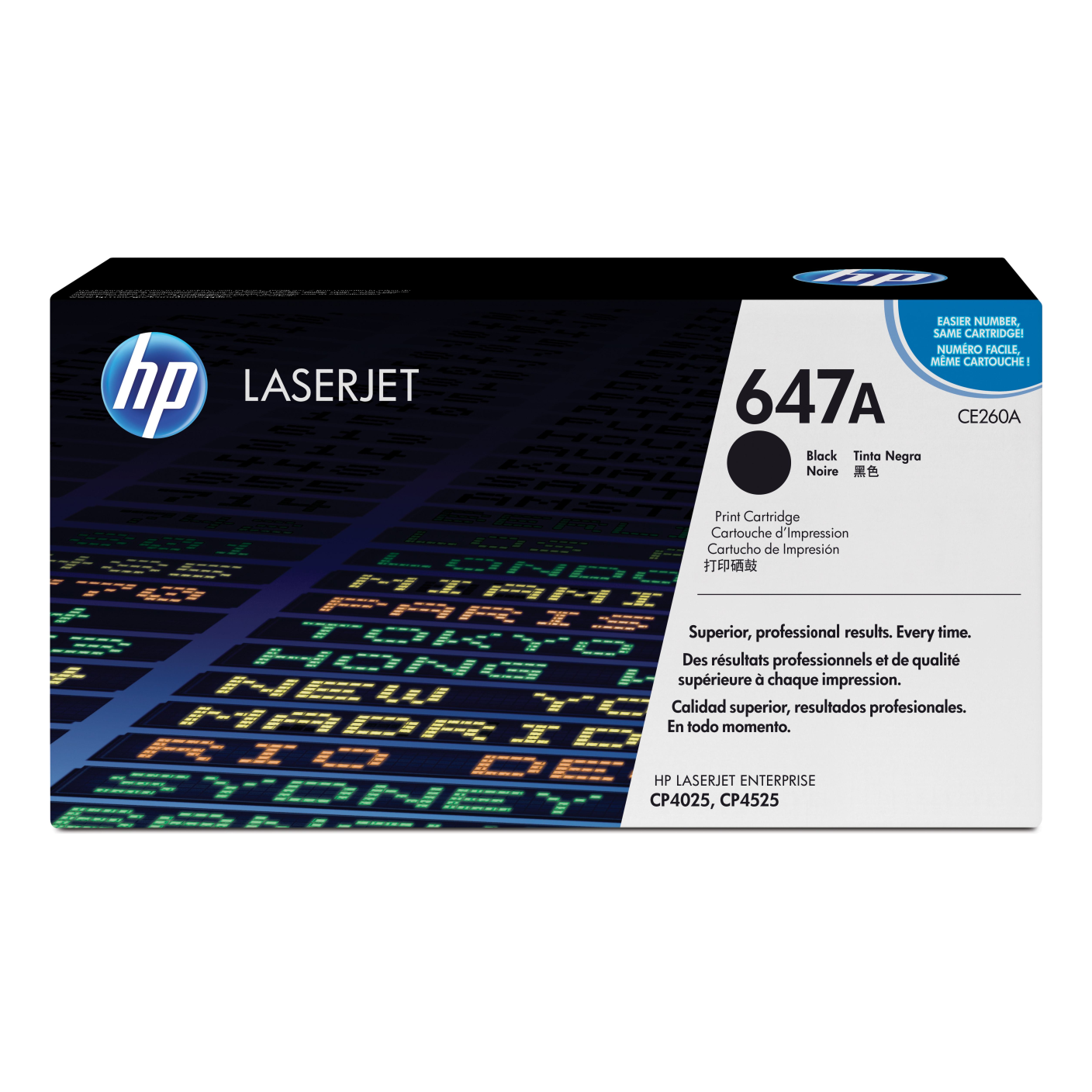 Tóner HP Original 647A Negro – Para CP4025, CP4525, CM4540 (CE260A)
