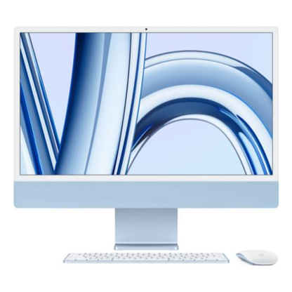 iMac Apple de 24 Pulgadas con Pantalla Retina 4.5K, Chip M3, SSD de 512 GB, Azul (MQRR3E/A)
