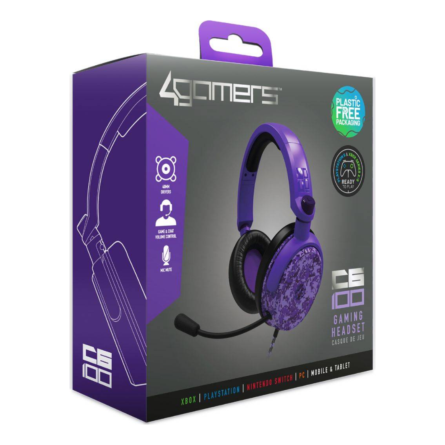 Auriculares 4Gamers C6-100CAMO-PUR-4G
