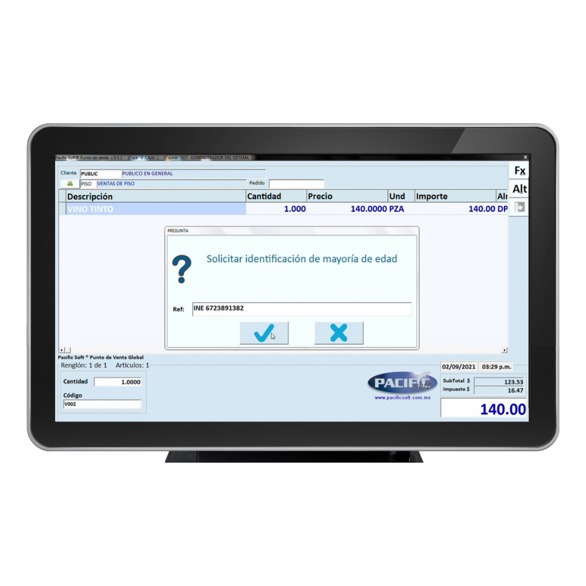Software PACIFIC SOFT Punto de Venta para Restaurantes (KITPSF060)