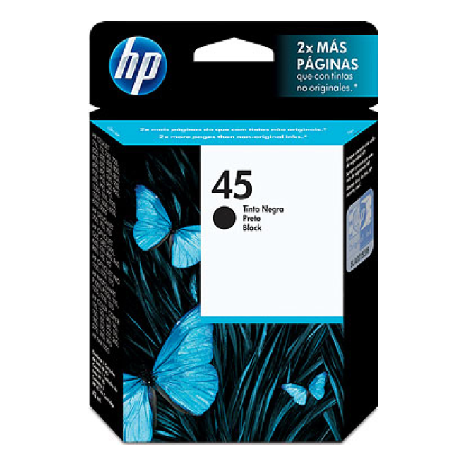 Cartucho de Tinta HP Original 45 Negro – Para DeskJet 710c, DeskJet 720c, DeskJet 820c (51645AL)