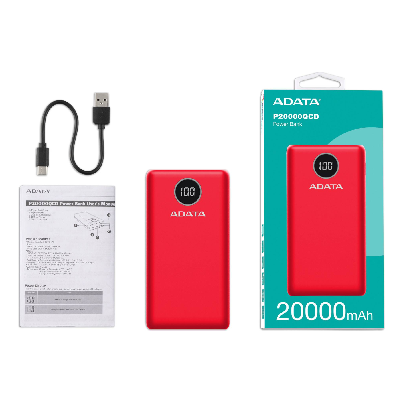 Power bank ADATA P20000QCD