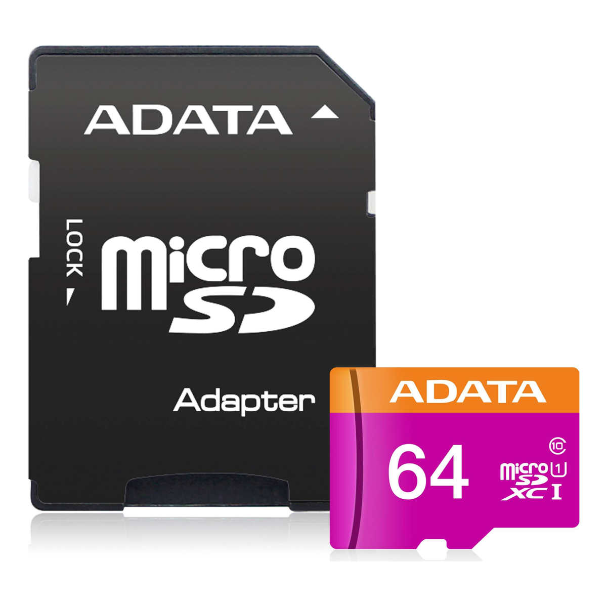 Tarjeta de Memoria microSDXC ADATA 64 GB UHS-I U1 lectura 30 MB/s escritura 10 MB/s (AUSDX64GUICL10-RA1)