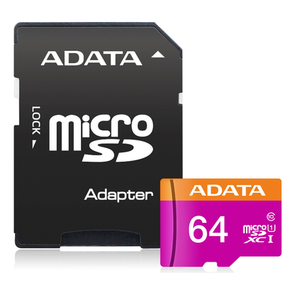 Tarjeta de Memoria microSDXC ADATA 64 GB UHS-I U1 lectura 30 MB/s escritura 10 MB/s (AUSDX64GUICL10-RA1)