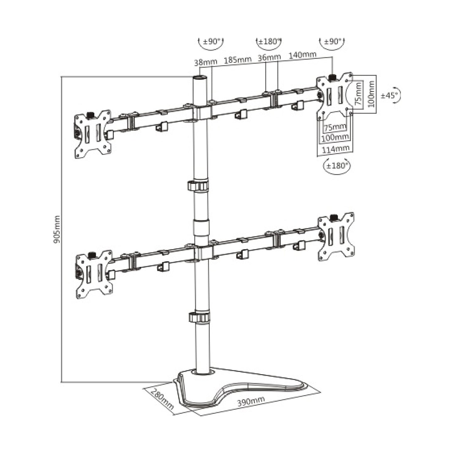 Soporte OVALTECH OVME-Q1332