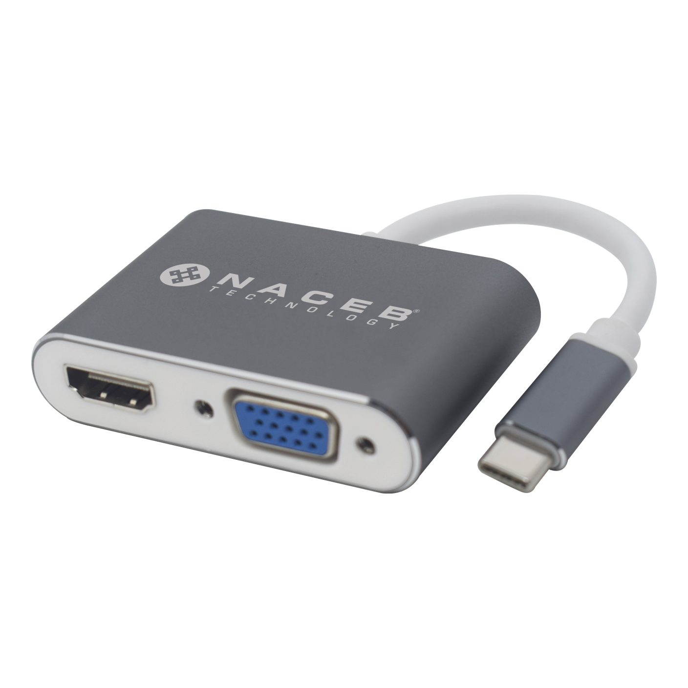Adaptador Tipo C a HDMI+VGA Naceb Technology NA-0113