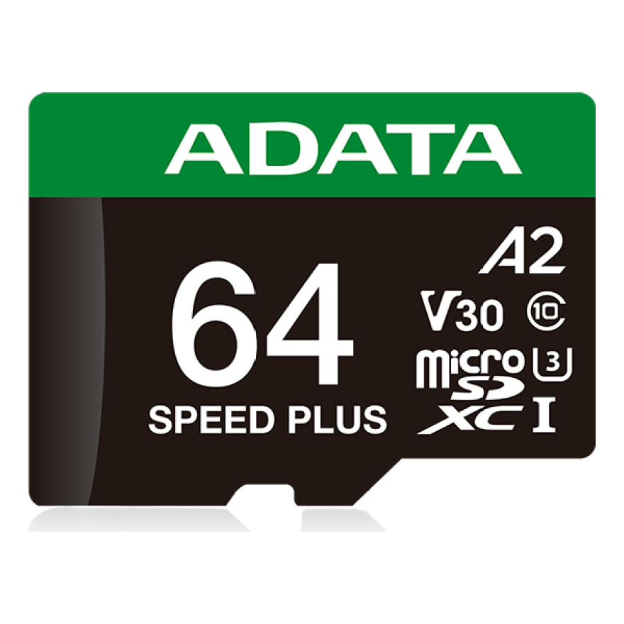 Tarjeta de Memoria microSDXC ADATA Speed Plus 64 GB (UD64GUI3V30A2SP-RA1)