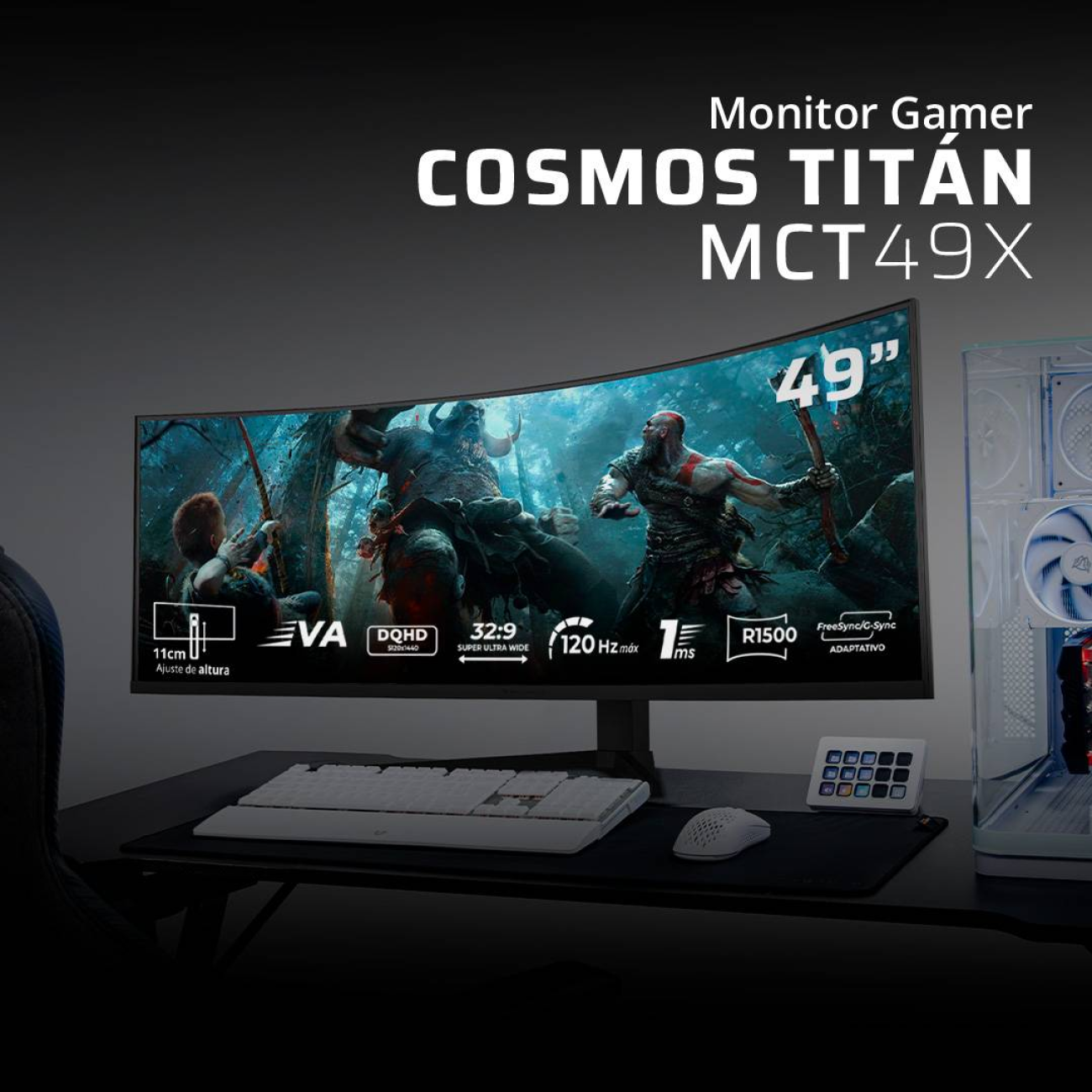 Monitores Gaming Balam Rush COSMOS TITAN MCT49X