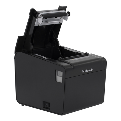 Impresora POS Térmica TECHZONE TZBE102 de 250 mm/s y 203 DPI con USB, Serial, RJ45 y RJ11