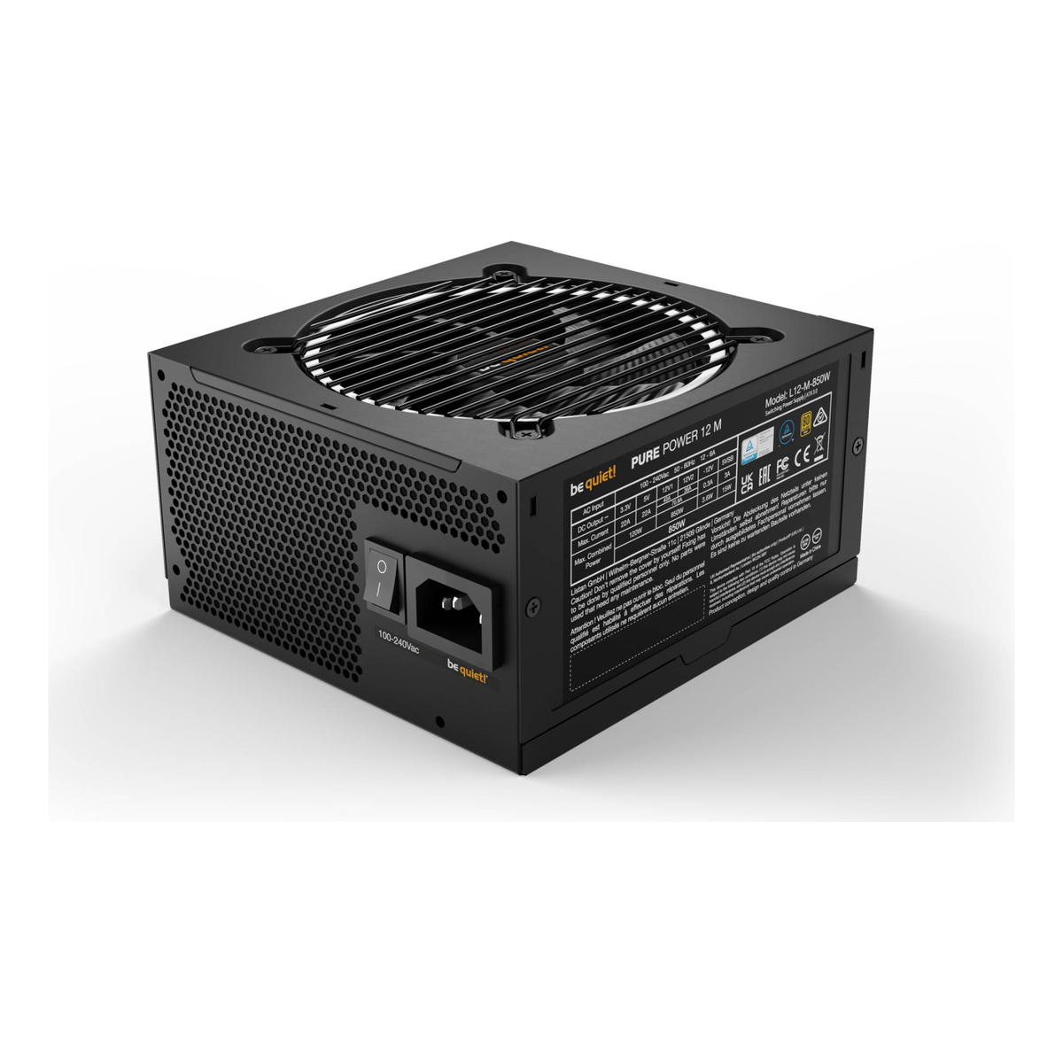 Fuente de Poder Be Quiet Pure Power 12 M 850 W 80 PLUS Gold Totalmente Modular ATX 3.1 (BN522)