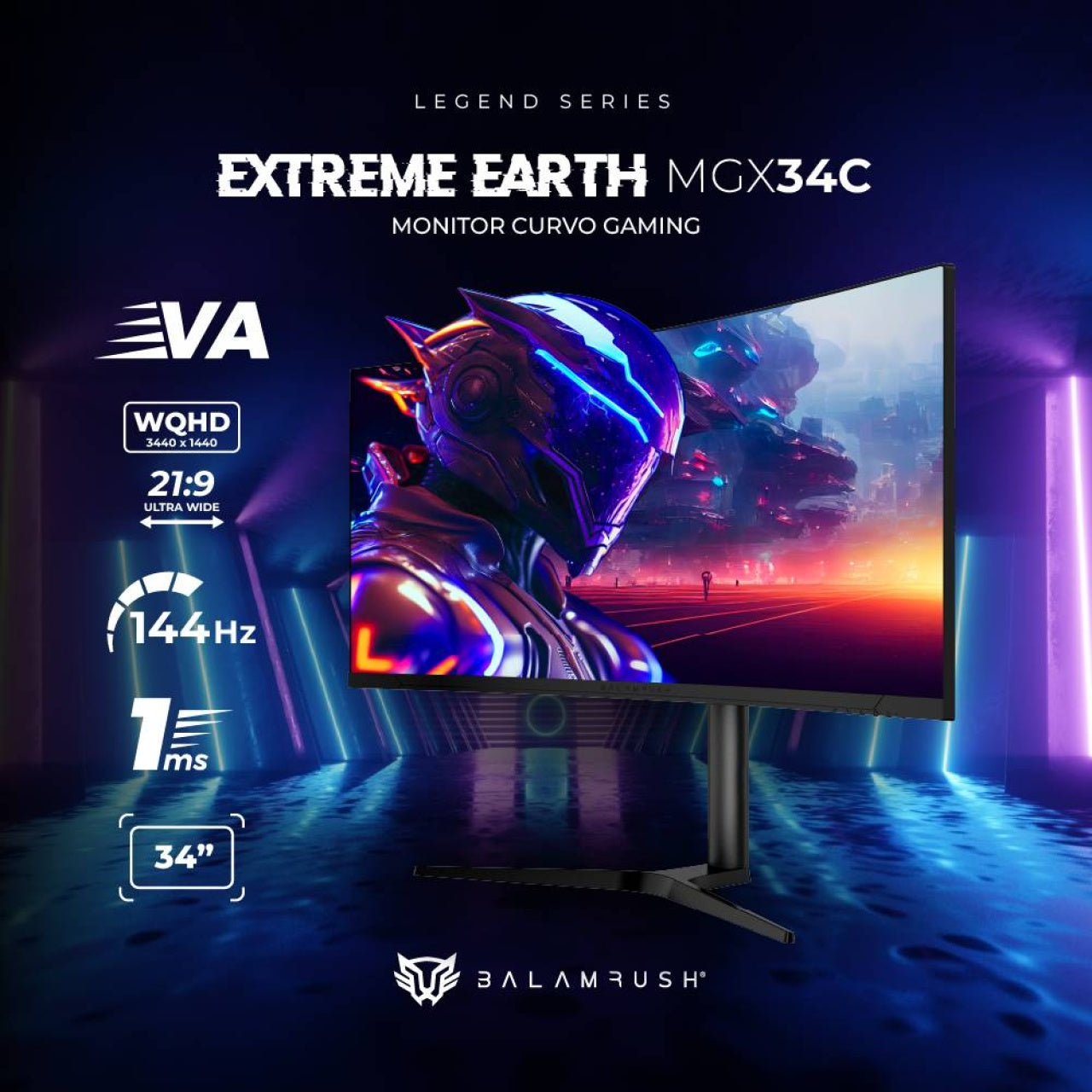 Monitor Gaming Balam Rush MGX34C